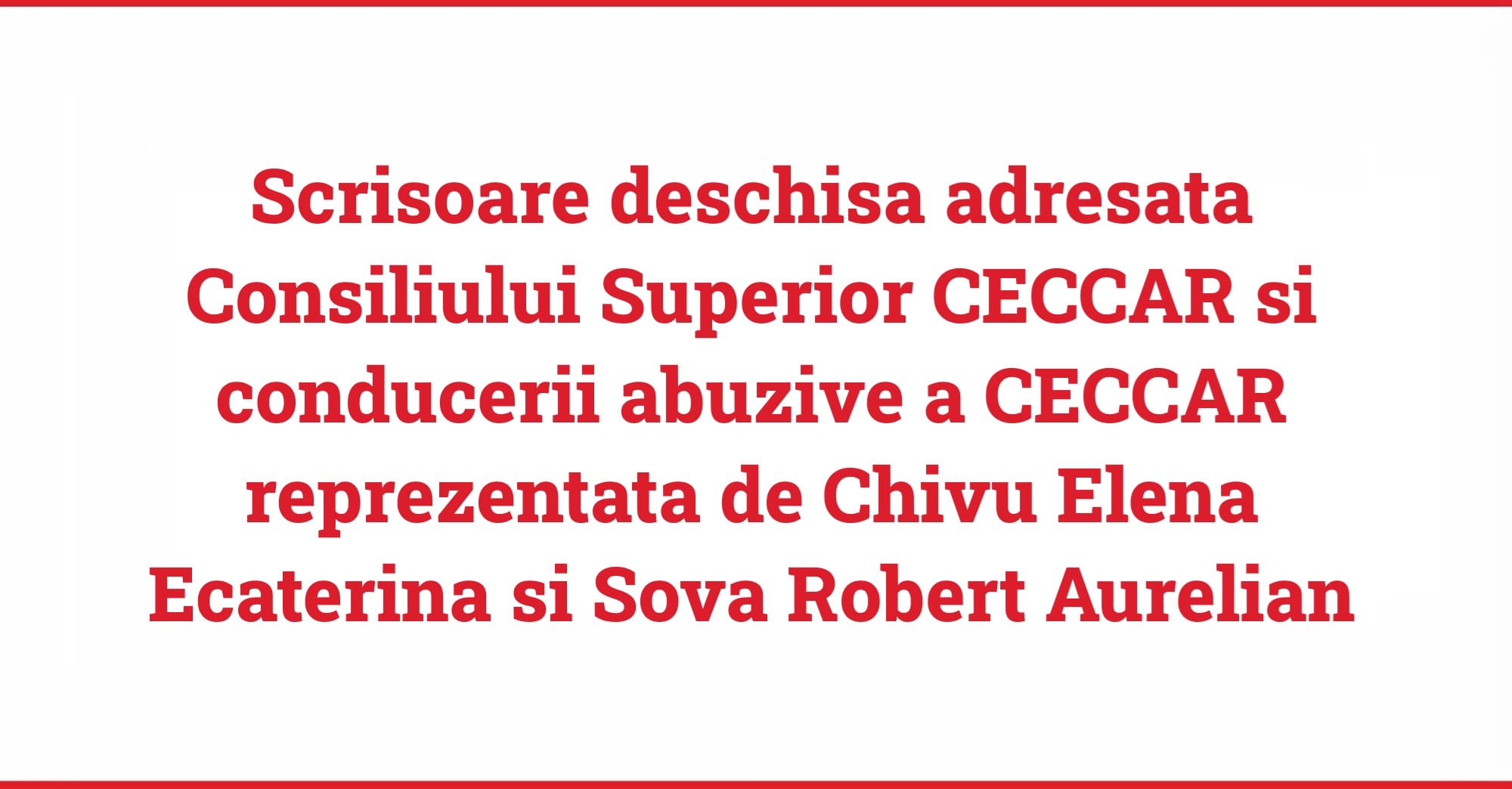 Scrisoare conducerii abuzive a CECCAR Chivu Elena Ecaterina si Sova Robert Aurelian