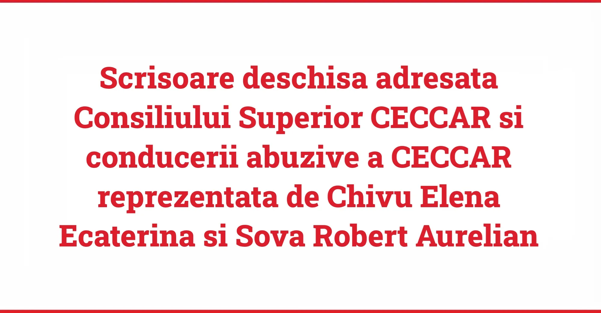 Scrisoare conducerii abuzive a CECCAR Chivu Elena Ecaterina si Sova Robert Aurelian