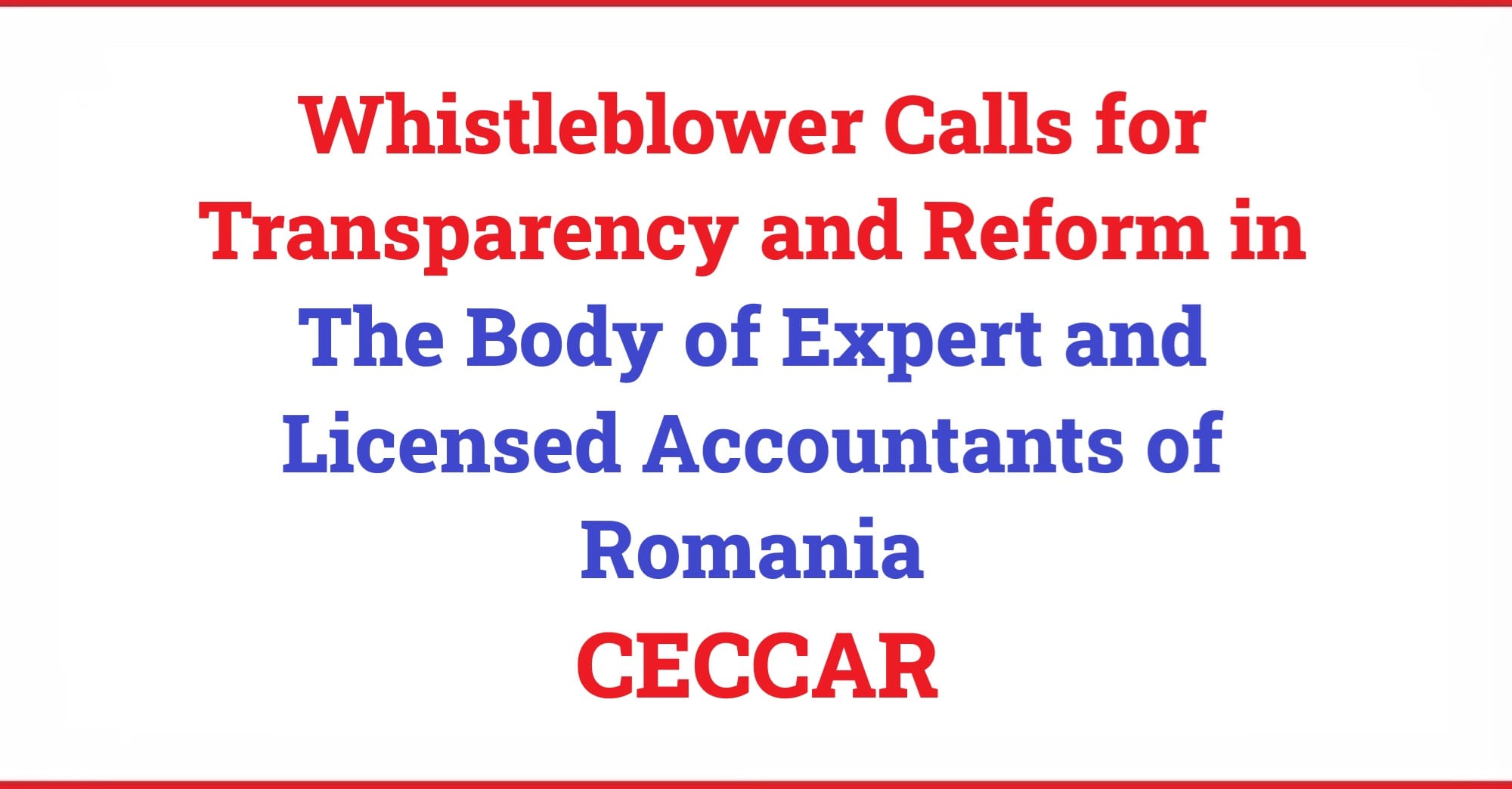 Whistleblower Calls for Transparency and Reform in CECCAR A Public Interpellation