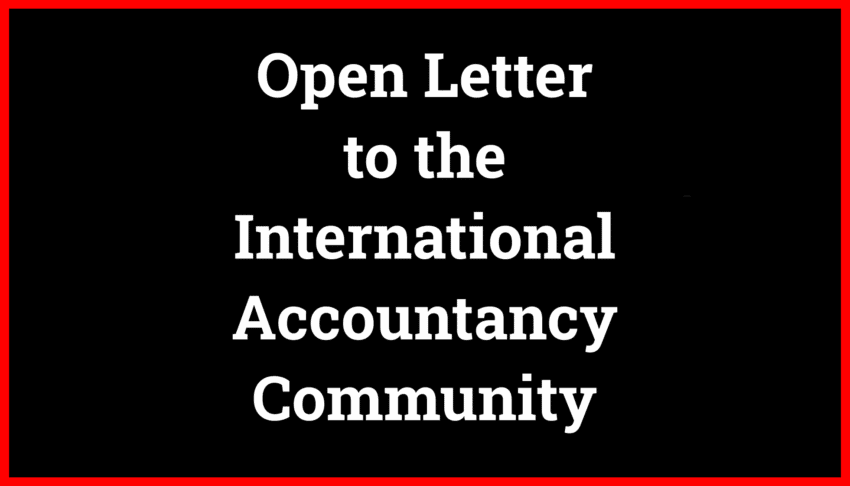 Cover image of the Open Letter to the International Accountancy Community regarding CECCAR’s upcoming congress, addressed to Philippe Arraou, John Graham, Michael Schick, Lee White, Eelco van der Enden, and Jakub Bejnarowicz.