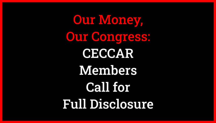 Cover image for article Our Money, Our Congress: CECCAR members demand transparency, access and full disclosure of congress spending