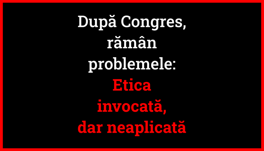Imagine cu titlul articolului „După Congres, rămân problemele: Etica invocată, dar neaplicată”, despre problemele de etică și transparență din CECCAR după Congresul din 2025