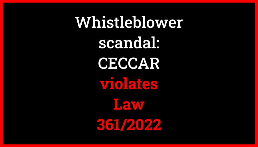 Featured image showing CECCAR and the whistleblower scandal regarding the violation of Law 361/2022.
